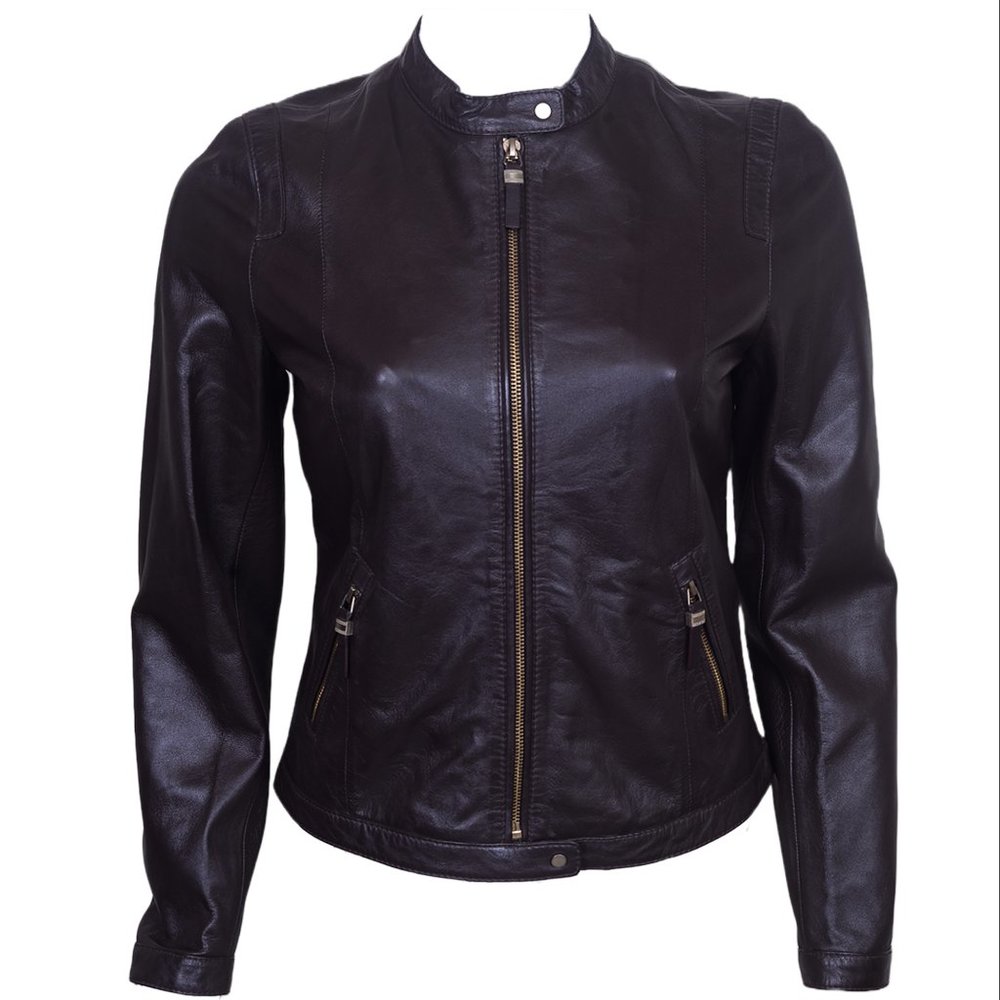 WOMEN'S BLACK MOTO LEATHER JACKET
